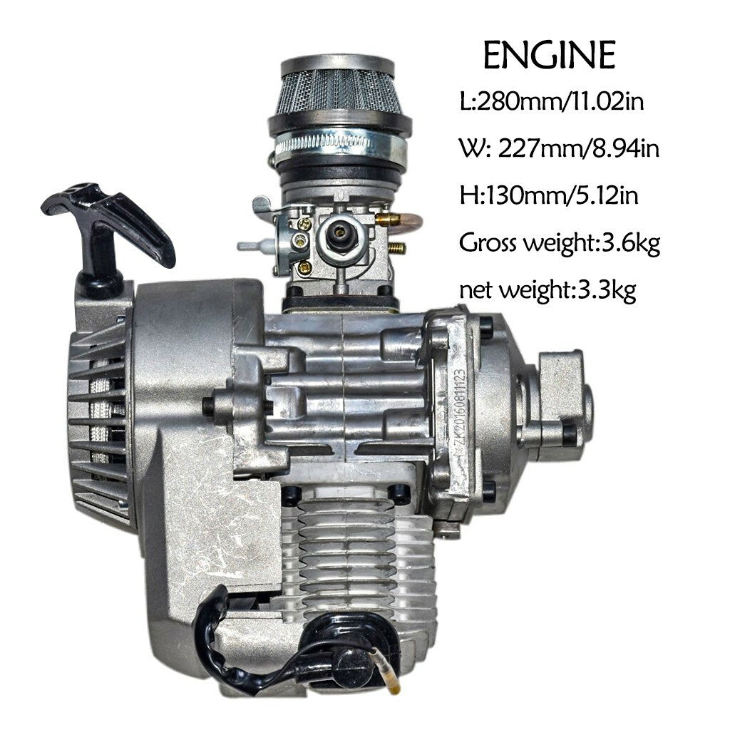 50CC 49CC 2-stroke engine motor kit for scooters, pocket bikes, for mini motorcycles, and off-road vehicles.
