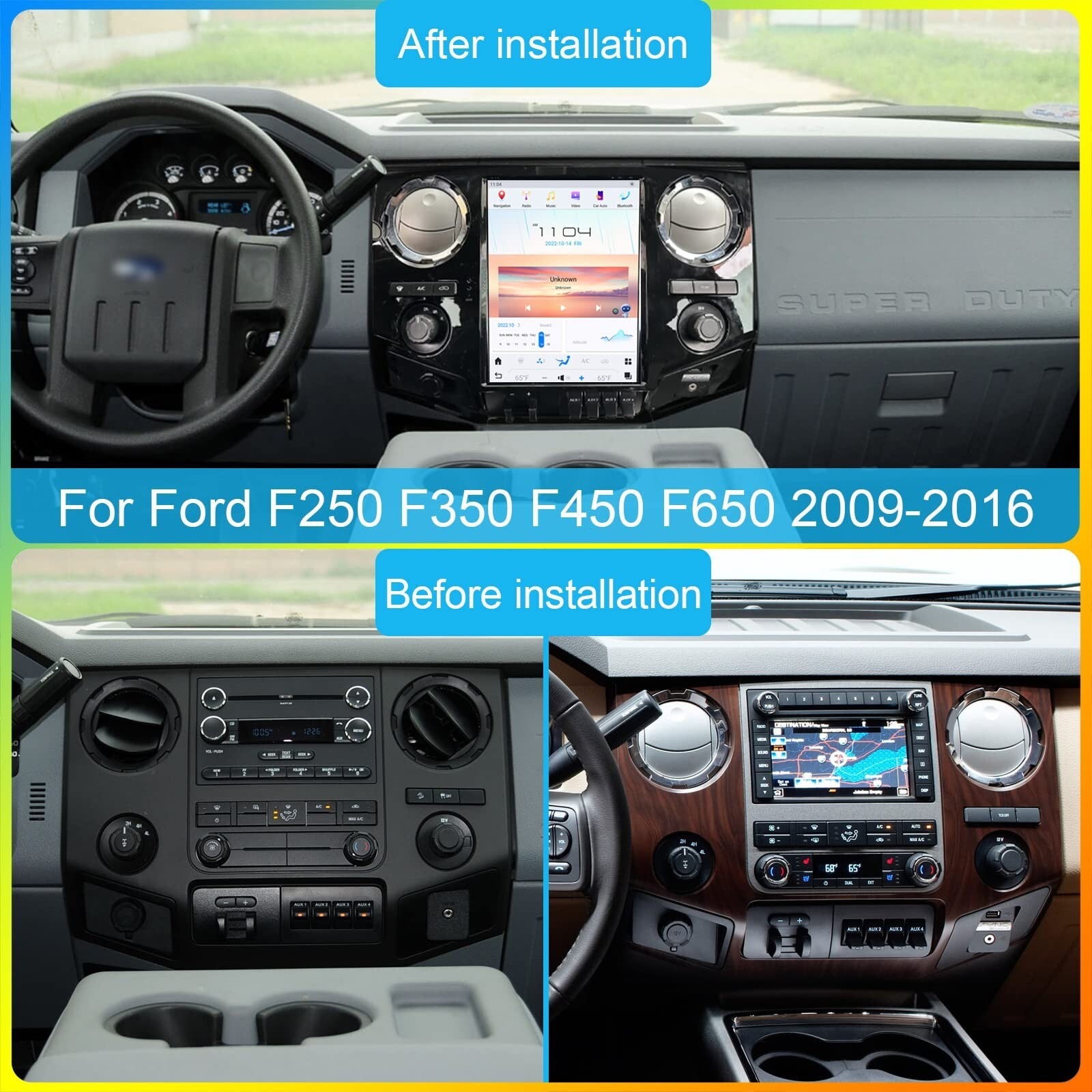 12.1 for Tesla Vertical Screen for Ford F250 F350 2008-2016 Car Radio Gps Navigation