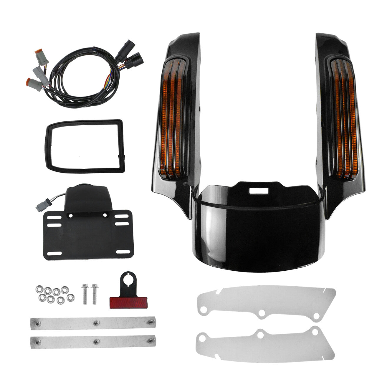 Rear Fender Fascia LED Light w/ Amber Lens for Harley Road Electra Glide 14-23