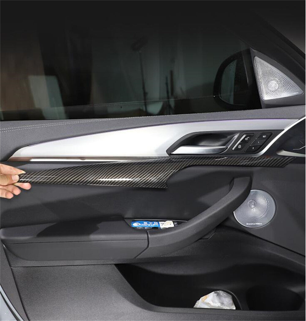 for BMW X3 G01 X4 G02 2018-22 Carbon Fiber ABS Interior Door Panel Cover Trim ¡Á4