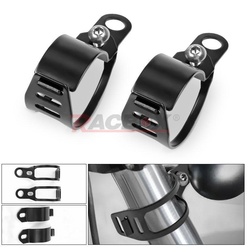 Turn Signal Light Mount Bracket Indicator for Custom Bikes w/ 35-51mm Front fork