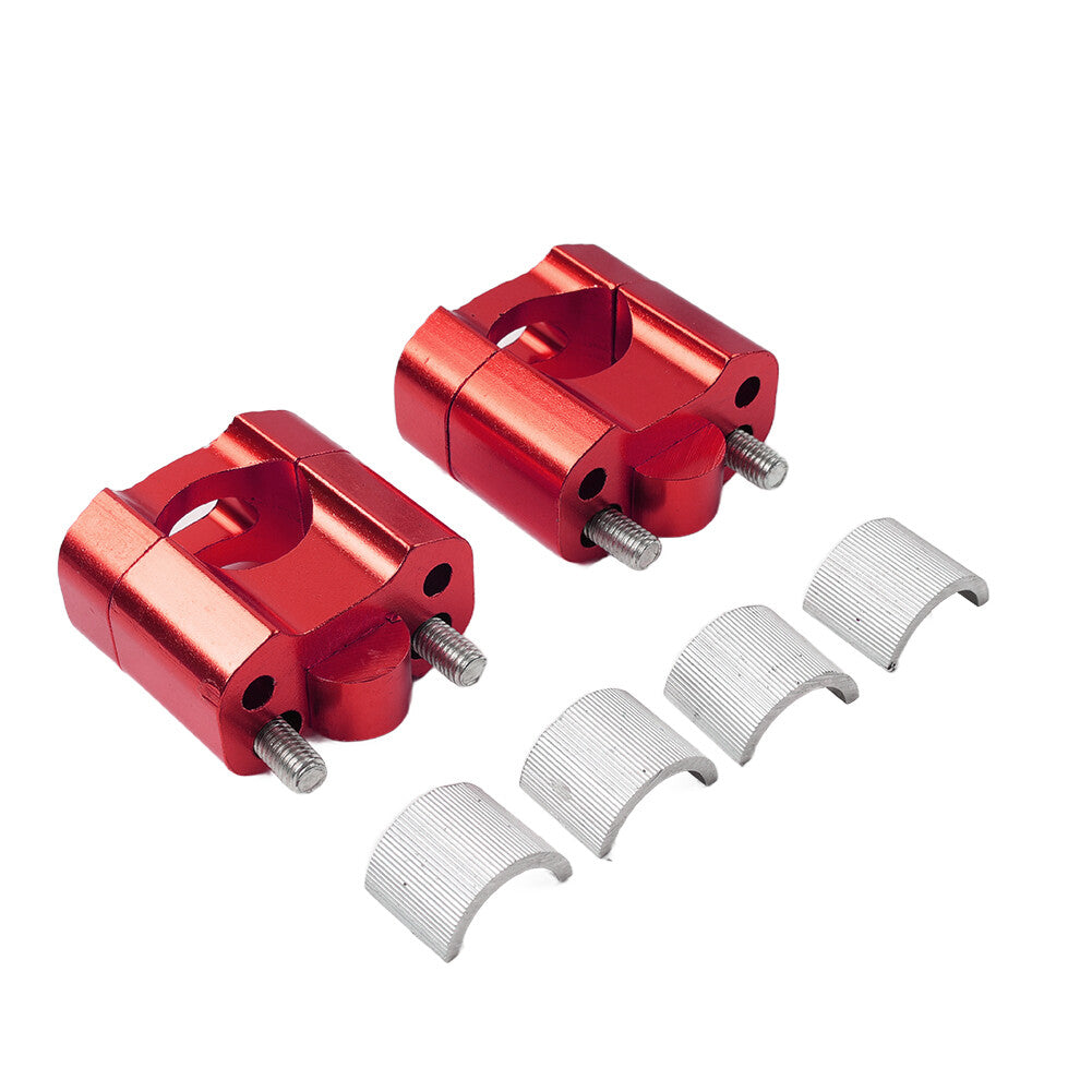 Red HandleBar Fat Bar Mount Clamps Risers Adaptor 7/8 to 11/8 Dirt Pit Bike ATV