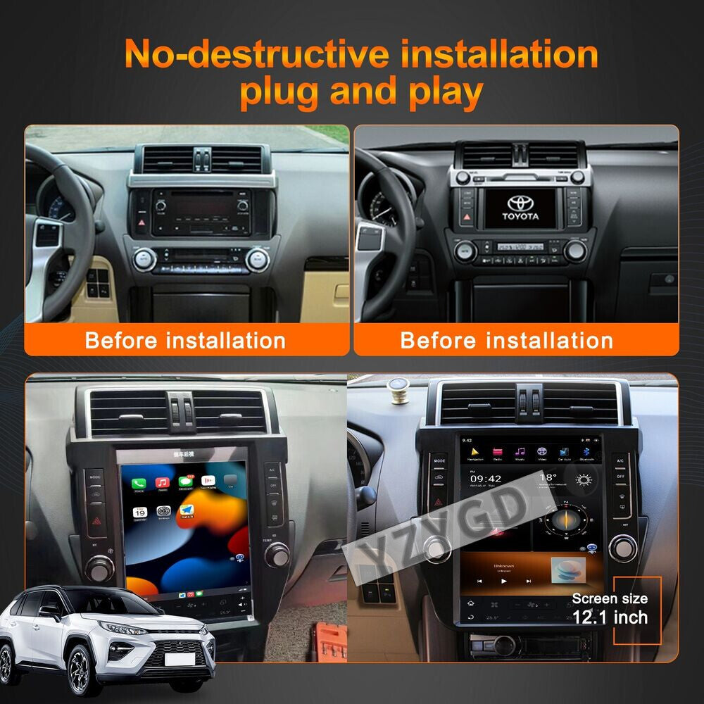 for Toyota for Land Cruiser Prado 150 2014-2017 Android Car Radio CarPlay Screen 64G