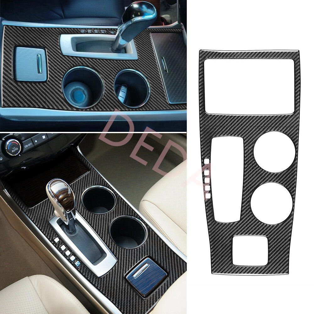 Carbon Fiber Gear Shift Cup Holder Panel Cover for Nissan Altima Teana 2013-2018