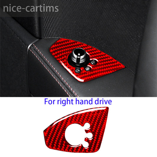 Red Carbon Fiber RHD Inner Door Lock Button Trim for Audi TT 8n 8J MK123 2008-14