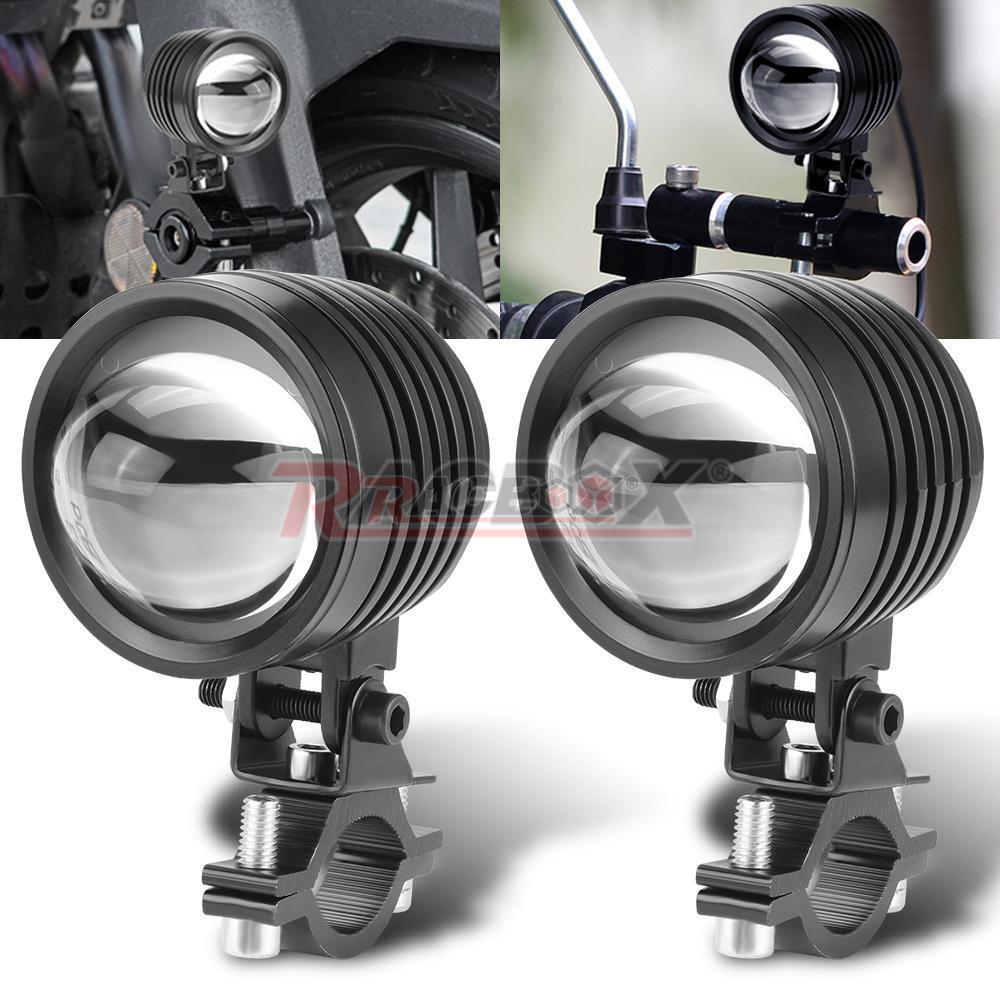2X Motorcycle LED Headlight White Yellow Driving Fog Spot Light Lamp Car SUV ATV