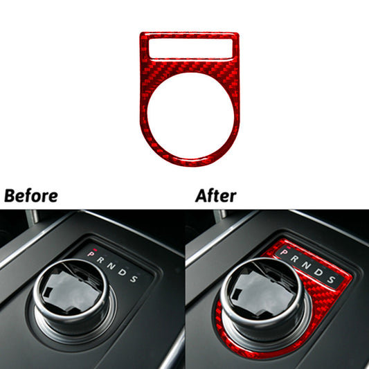 Red Carbon Fiber Central Console Gear Shift Trim For Discovery Sport 2015-2019