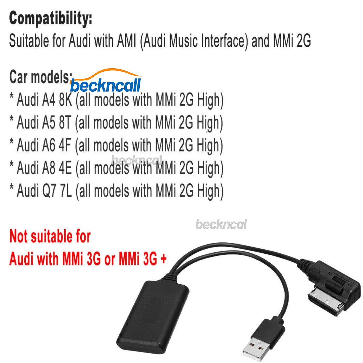 Wireless bluetooth Music Interface AUX Audio Cable Adapter for Audi Q7 A5 A6 for A8