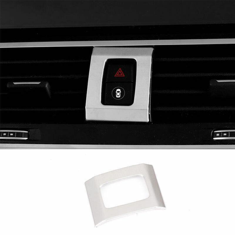 for BMW X3 X4 2018-2021 Silver Steel Console Emergency Light Switch Cover Decor