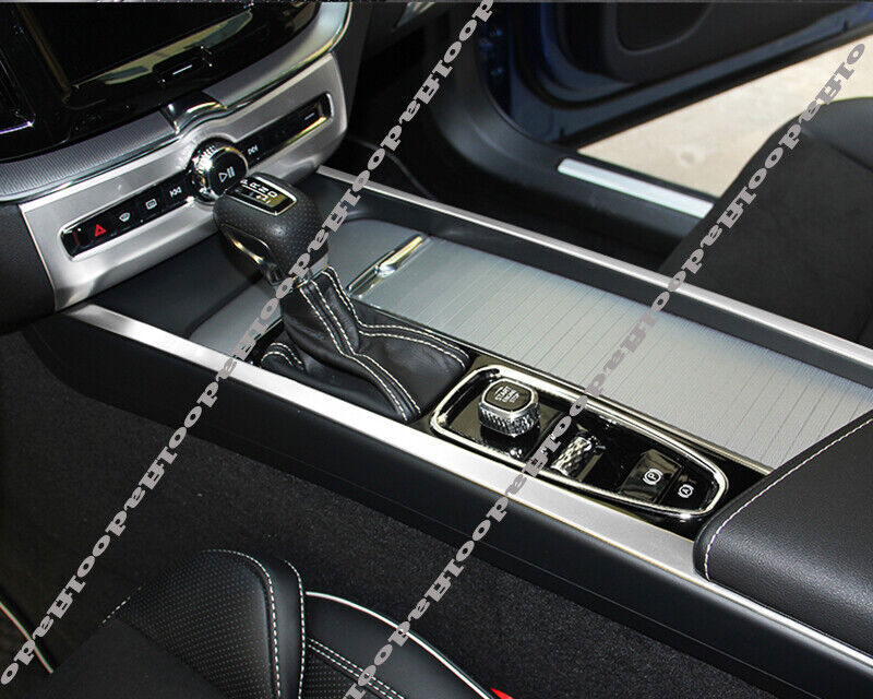 for Volvo S60 2019-2023 Silver central console Gear shift panel Cover trim strip