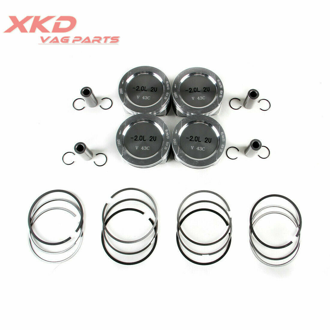 Piston and ring kit suitable for Volkswagen for Jetta , for Golf MK4, for Passat B5, Beetle 2.0 85KW