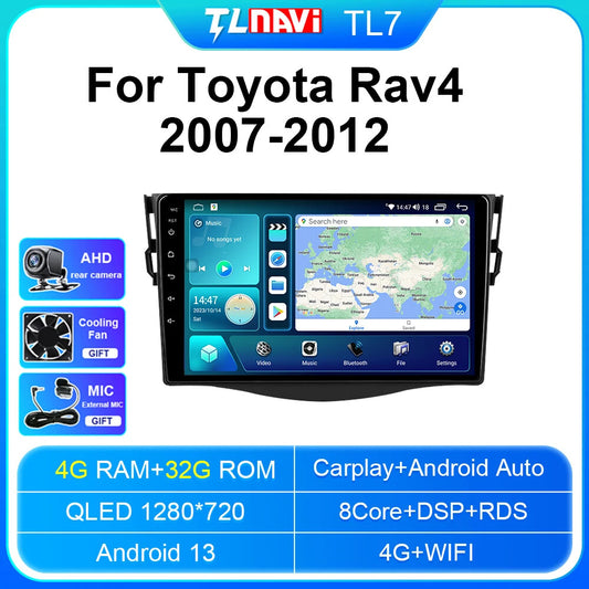 for Toyota RAV 4 2007-2012 Stereo CarPlay Car Radio GPS Multimedia Player Screen