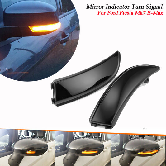Two sequential LED smoke mirror turn signals for Ford Fiesta Mk7