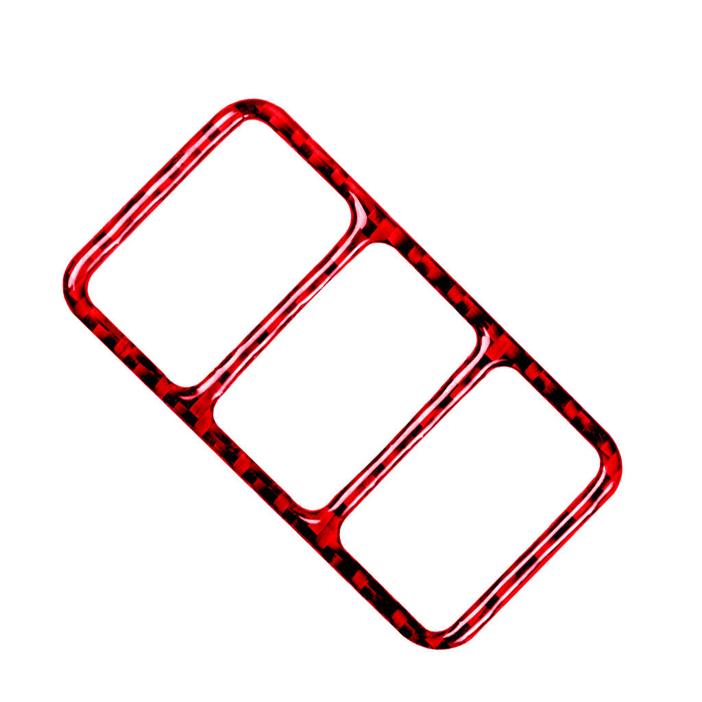 Red Carbon Fiber Center Control Heating Button Frame Cover Trim for Nissan 370Z