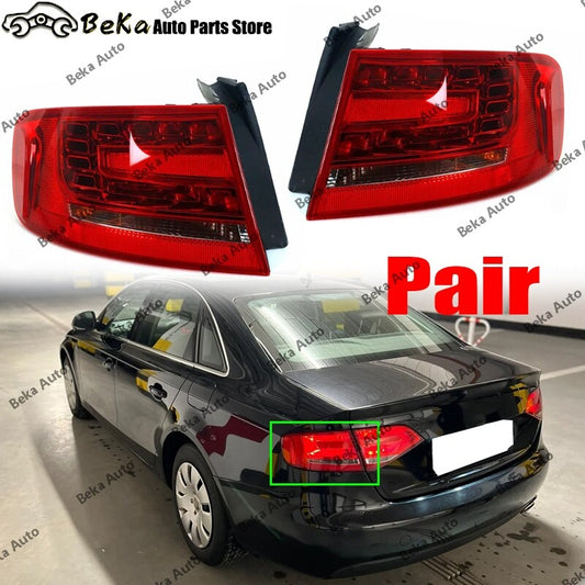 1Pair for Audi A4 B8 2008 2009-2012 LHRH Outer Rear Taillamp Brake Light Lamp
