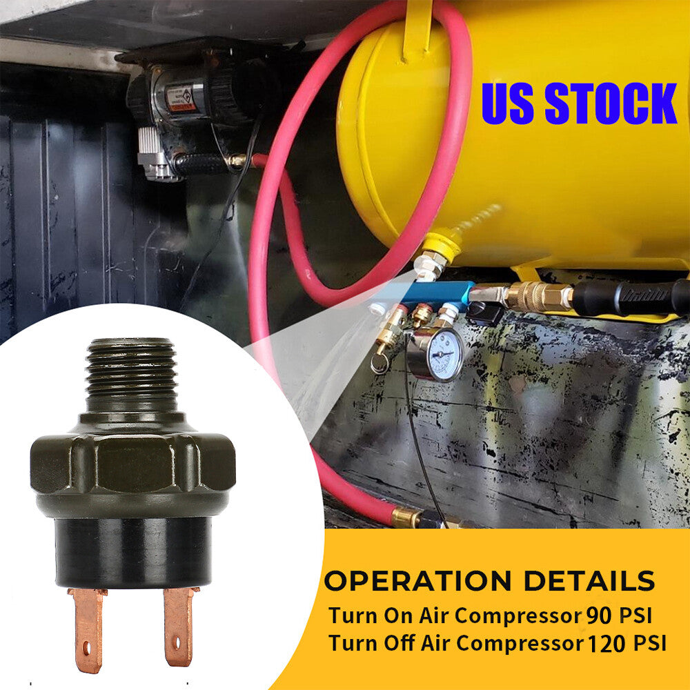 1PC 90-120PSI Air Pressure Switch Tank Mount Thread 1/4 NPT Fit For Train Horn