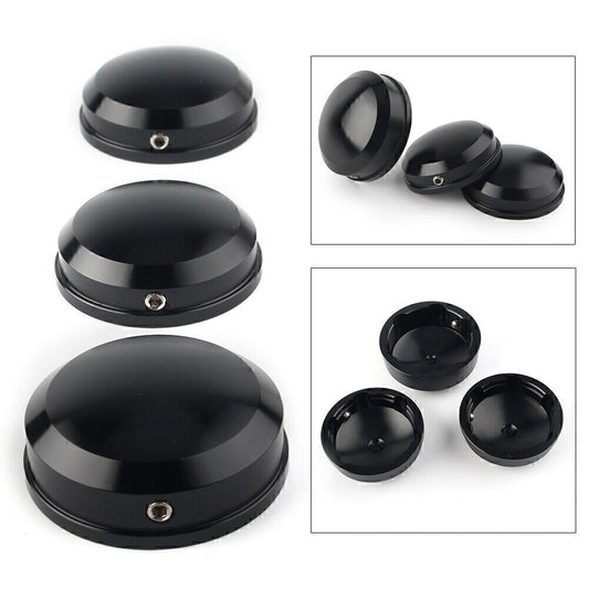 CNC Black Upper Fork Stem Nut Covers Fit for Harley FLS FLSS FLSTF FLSTFB 90-17