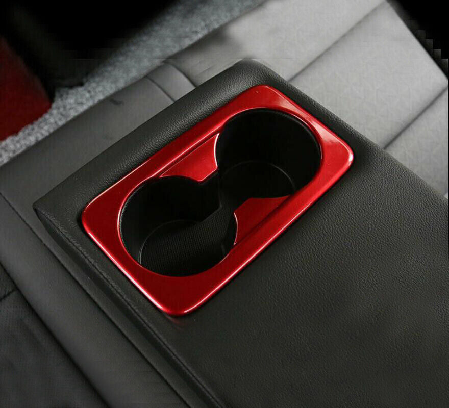 for Kia Forte/K3 2019-2023 ABS Red Rear Water Cup Holder Panel Frame Cover Trim