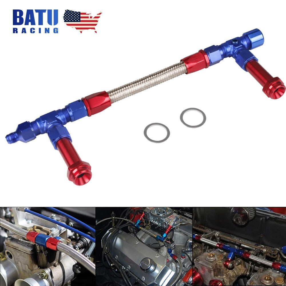 New AN8 Braided Dual Feed Carb Fuel Line for 4150 Holley Carburetor Double Pump