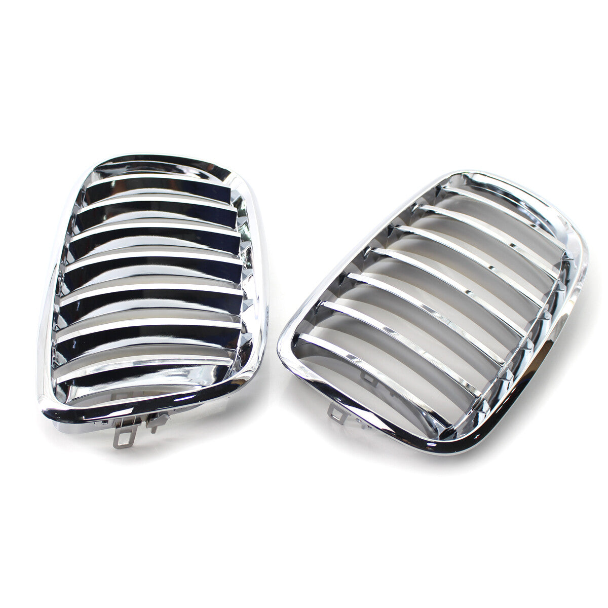The front left and right chrome silver grille front bumper grille is suitable for BMW X5, X6, E70, and E71.