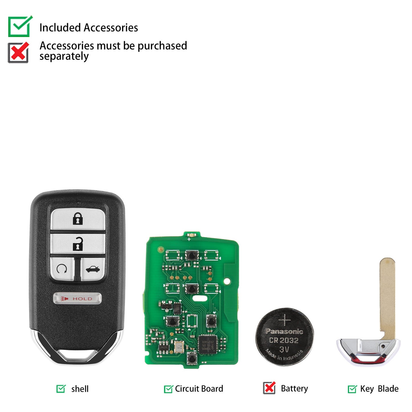 PROXIMITY Remote for Smart Key IKEYHD005AL 5 Buttons Fit for Honda Universal