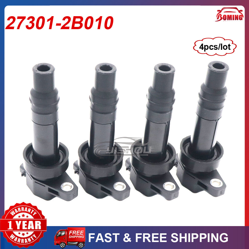 4-pack of brand new 27301-2B010 ignition coils for HYUNDAI for Kia Soul 1.6L L4 (2010-2011)