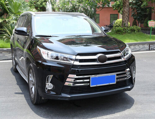 Chrome Front Center Mesh Grille Grill Strip Trim for Toyota Highlander 17-2019
