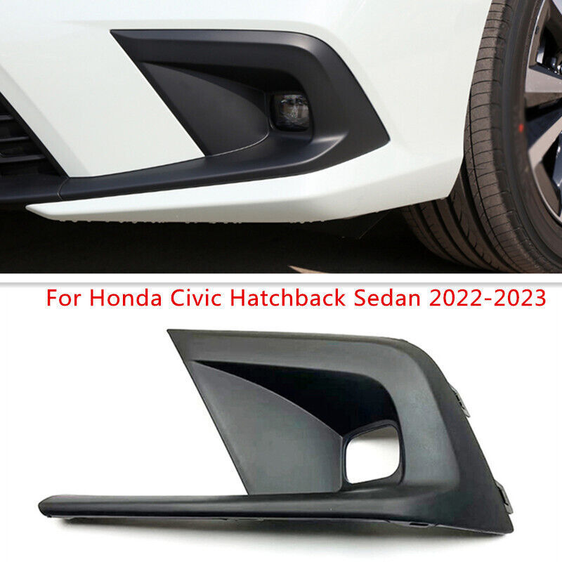 Left Front Bumper Fog Lamp Cover Bezel for Honda for Civic Hatchback Sedan 2022-2023