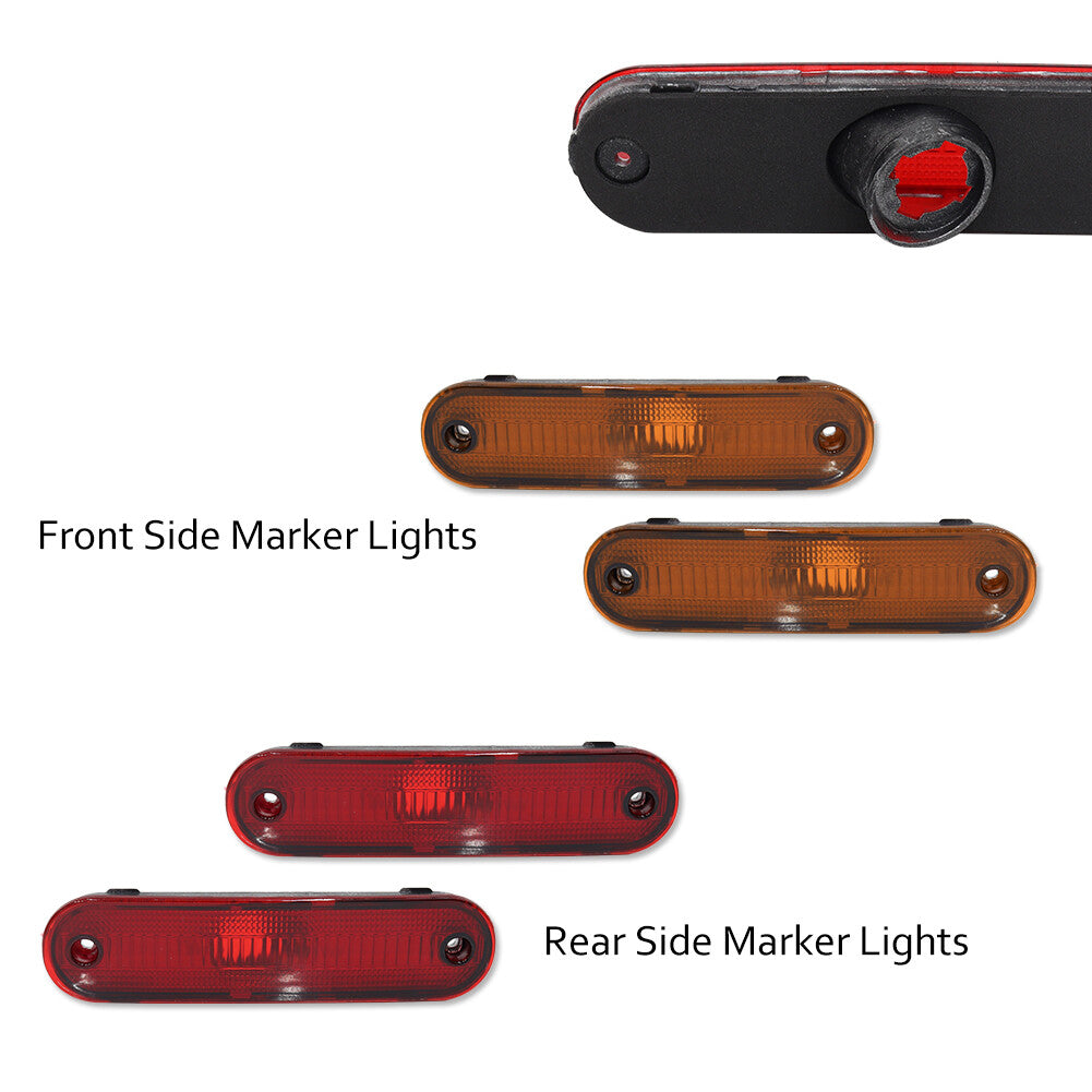 Suitable for 1990-05 for Mazda Miata MX-5 Front and Rear Bumper Side Marker Light Kit (Pair)