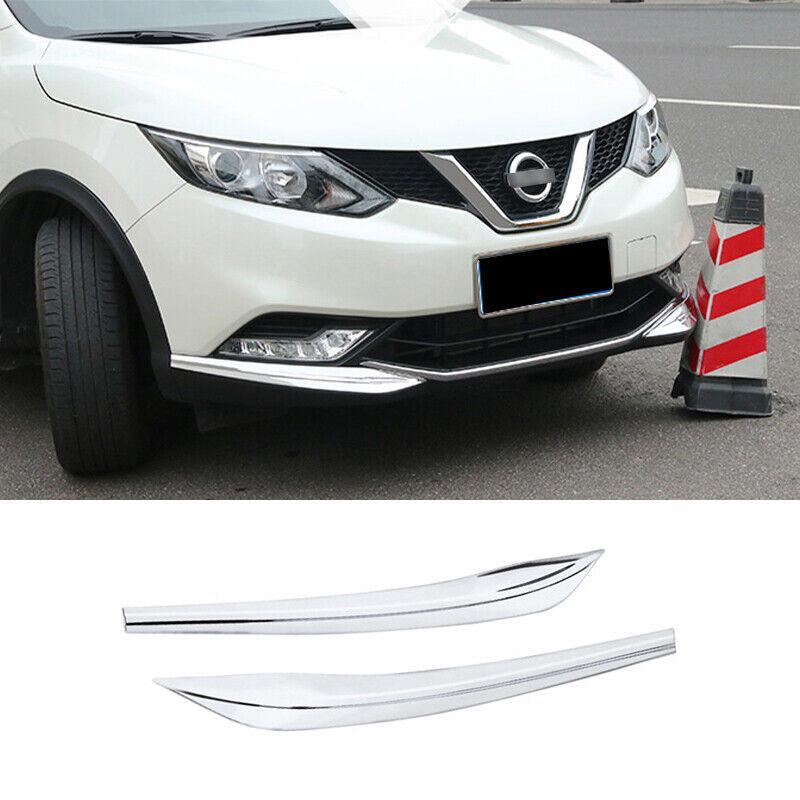 Fit for Nissan Rogue Sport 2017-2021 Chrome Front Bumper Side Spoiler Cover 2pcs