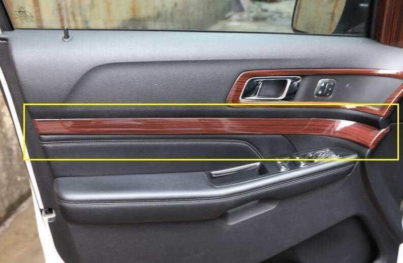 Fit for Ford Explorer 2011 2012-2019 Wood Grain Inner Door Panel Cover Trim 4PCS