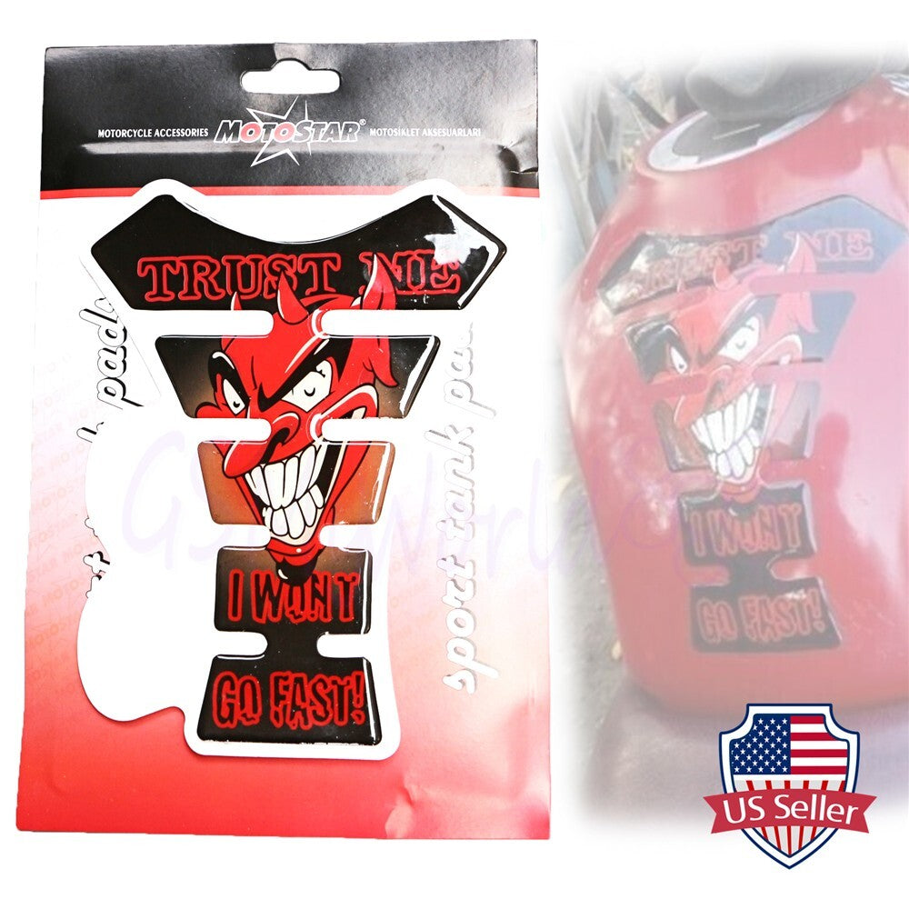 3D Tank Pad Fuel Prodector Devil Decal Sticker Gas Protect Fit For Motorcycle