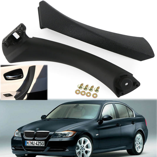 The black inner door handle and outer door panel cover on the left side are suitable for BMW E90 328i.
