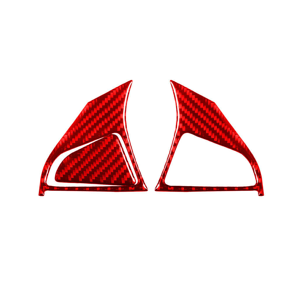 Red Carbon Fiber Steering Wheel Button Cover Type B for Chevrolet Sonic 2012-16
