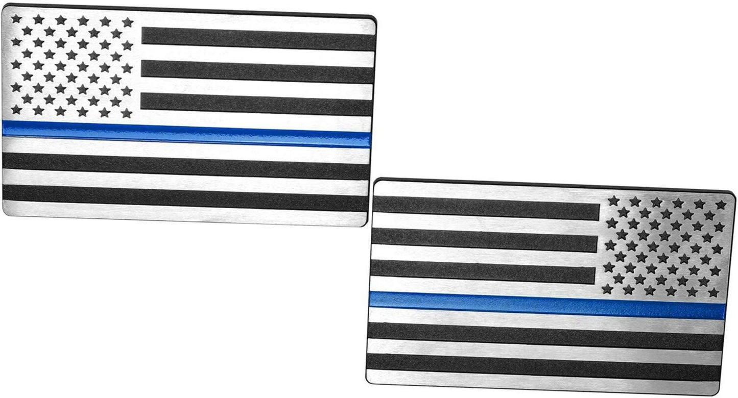 Car side fender rear boot badge chrome black and blue American flag applicable to for Audi
