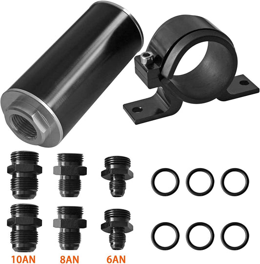 new inline 10 Micron fuel filter holder, 6AN, 8AN, 10AN adapter universal, 50mm.