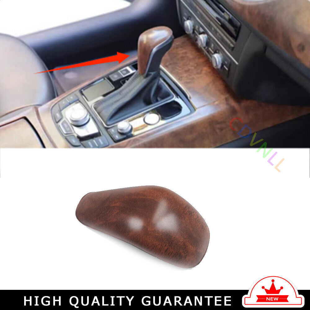 Car Inner Gear Shift Knob Head Cover Trim Fit for Audi A6L 2012-2015 Wood Grain