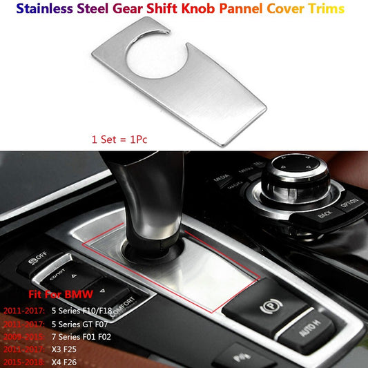 Stainless for BMW 5 7 X3 X4 F10 F01 F25 F26 Car Gear shift Knob Panel Cover Trim
