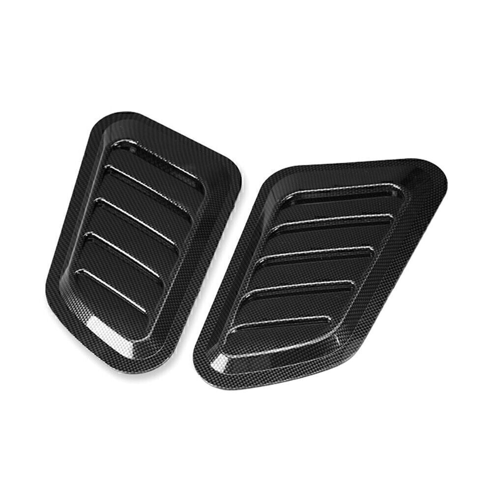 2x Universal Carbon Look Decorative Air Flow Intake Hood Scoop Vent Bonnet Cover