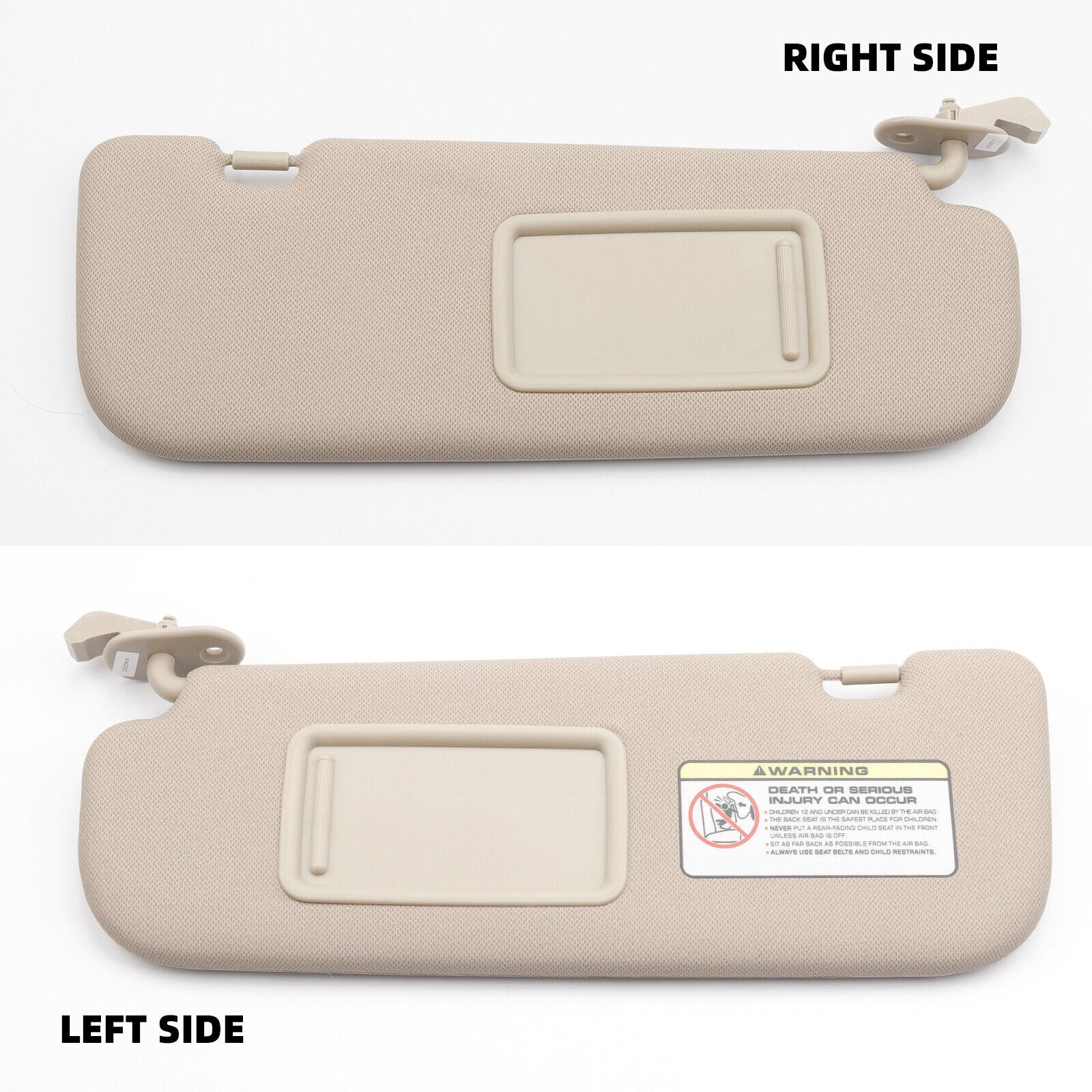 2PCS Beige LEFT RIGHT Sun Visor for Hyundai for Elantra 2015 SE 1.8L 852203X000TX