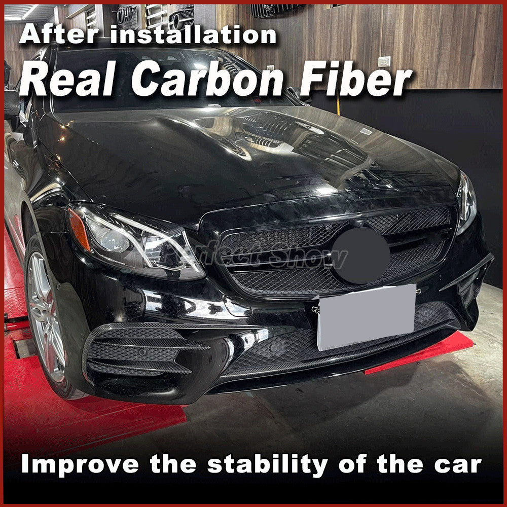 for Mercedes W213 C238 A238 Sport E43 REAL CARBON Front Bumper Splitters Fins