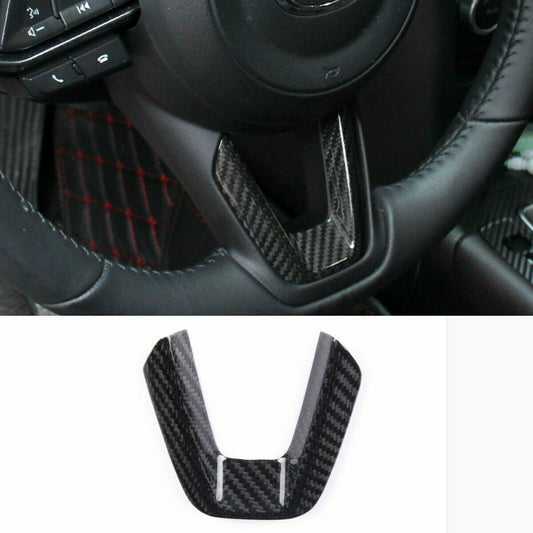 for Mazda CX-5 2017-2021 ABS Carbon Fiber Steering Wheel Sheet Decor Cover Trim