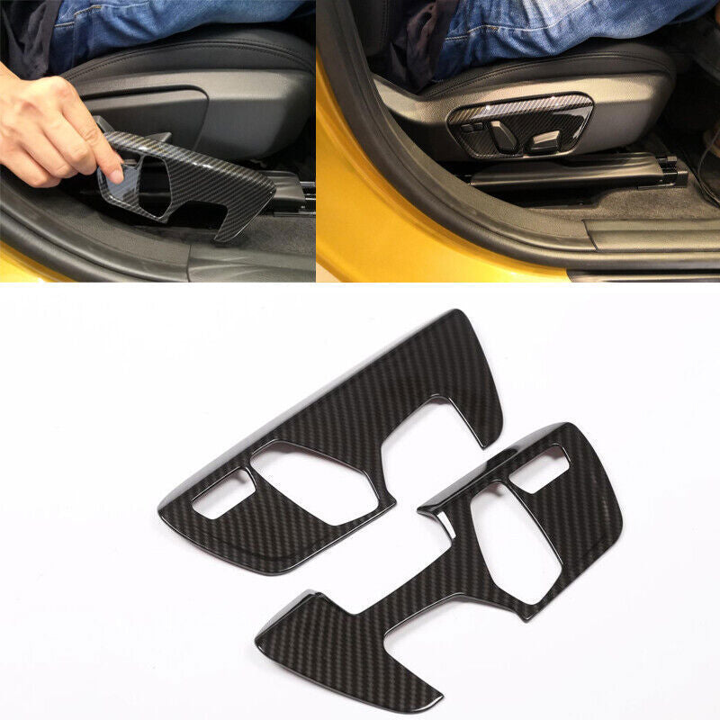 for BMW X1 X2 F47 F48 2016-22 Carbon Fiber for Seat Adjust Handle Button Panel Trim