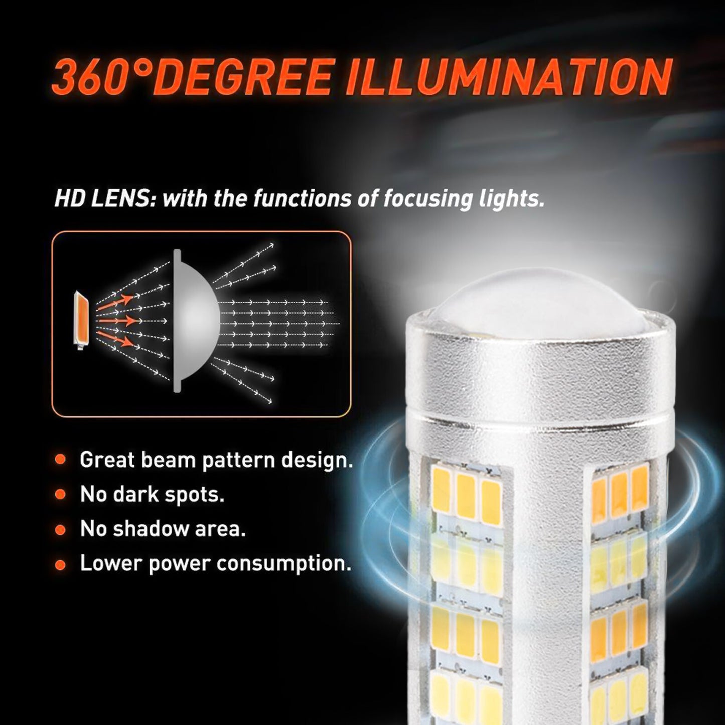 4pcs White Amber 3157 LED Bulbs for Ford 2020 Parking Light Turn Signal Light