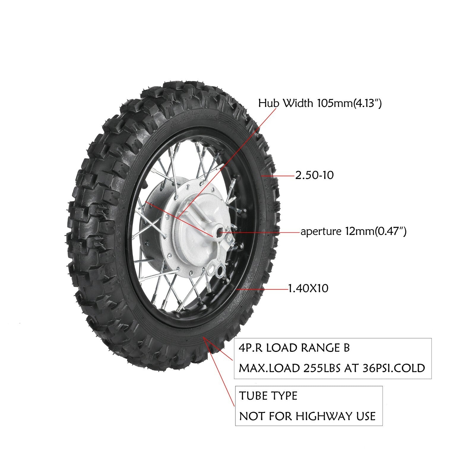 Front Forks + 10 Wheel 2.50-10 Drum Brake Fo for Mini Dirt Bike CRF50 TTR50 70CC 90