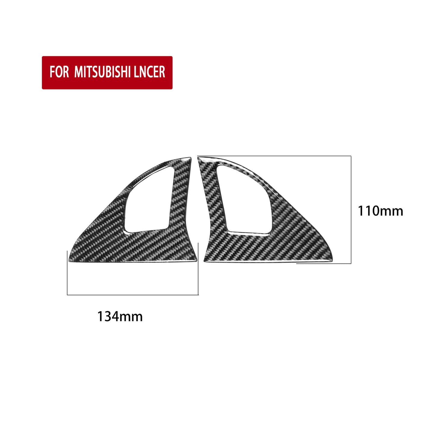 2Pcs Carbon Fiber Loudspeaker Cover Trim for Mitsubishi Lancer 2008-2015 Type A