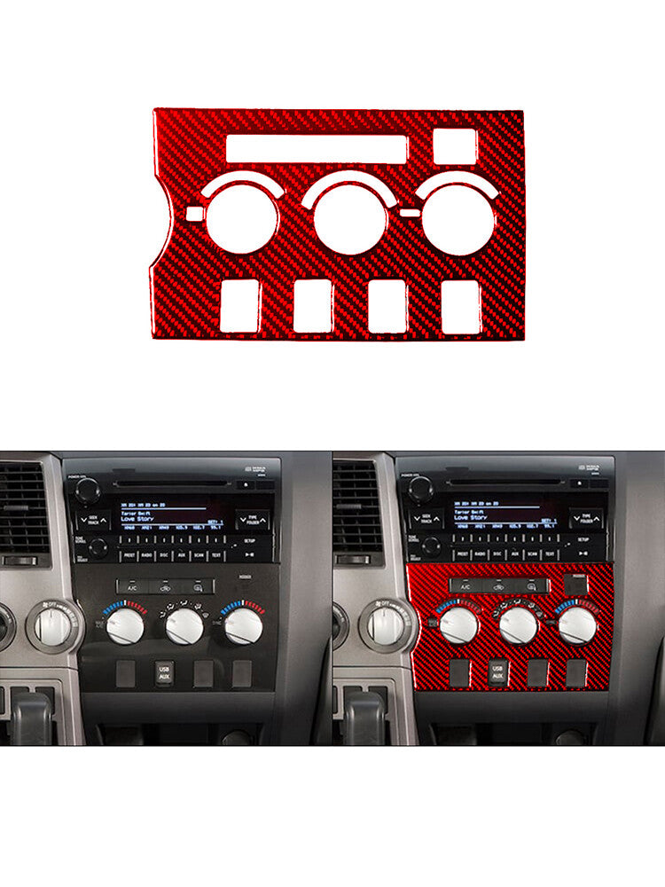 Red Central A/C Control Trim Type B Carbon Fiber for Toyota Tundra 2007-2013
