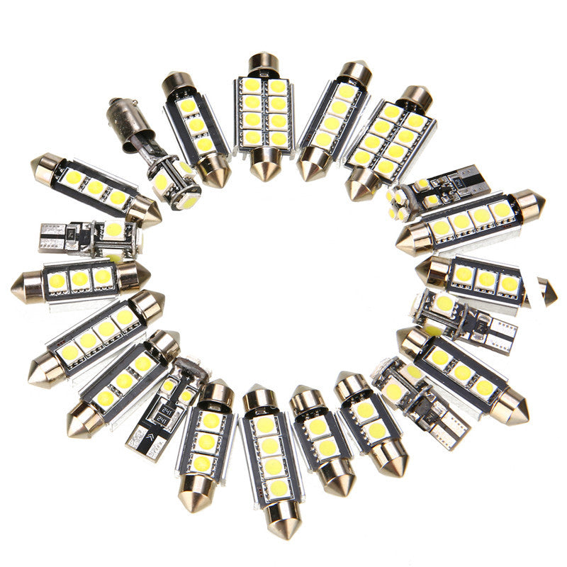 23Pcs Car Inside Light Dome Trunk License Plate Lamp LED White Bulb Read Kit