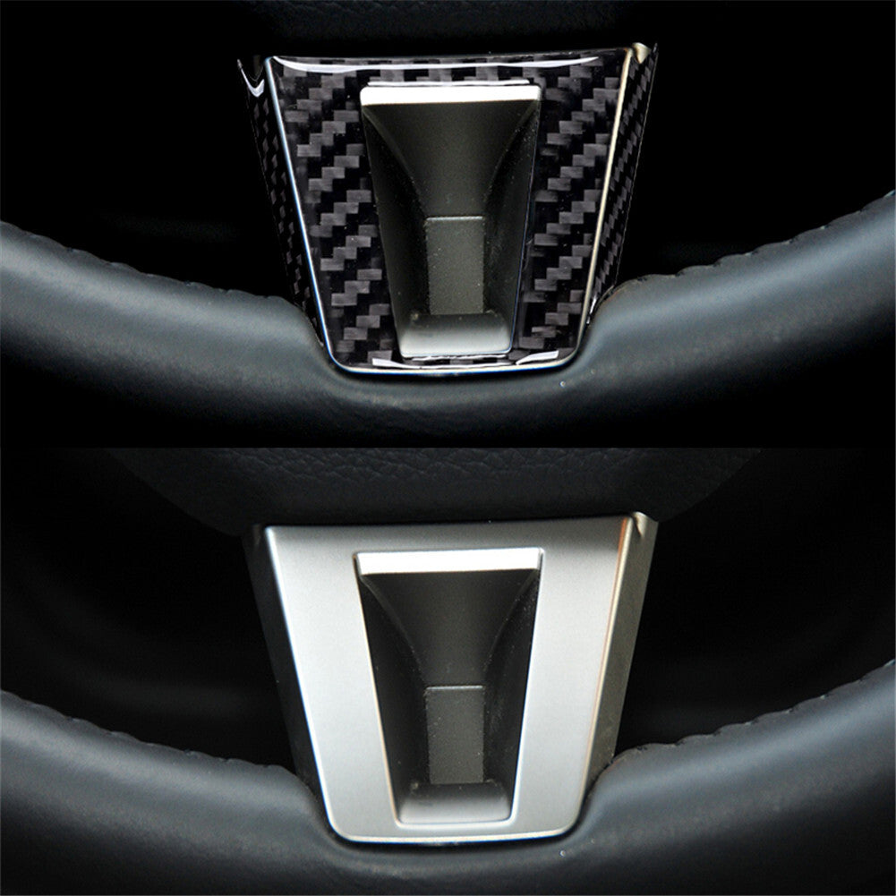 for Jaguar XF 2009-2011 3Pcs Steering Wheel Decor Panel Trim Cover Carbon Fiber