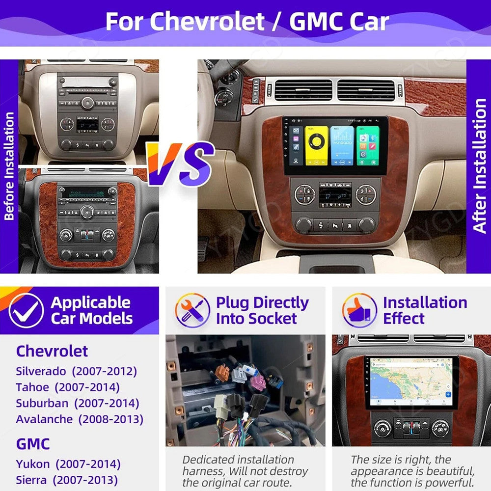 9CarPlay for Chevrolet Silverado 2007-2013 Android Car Stereo Radio GPS WiFi